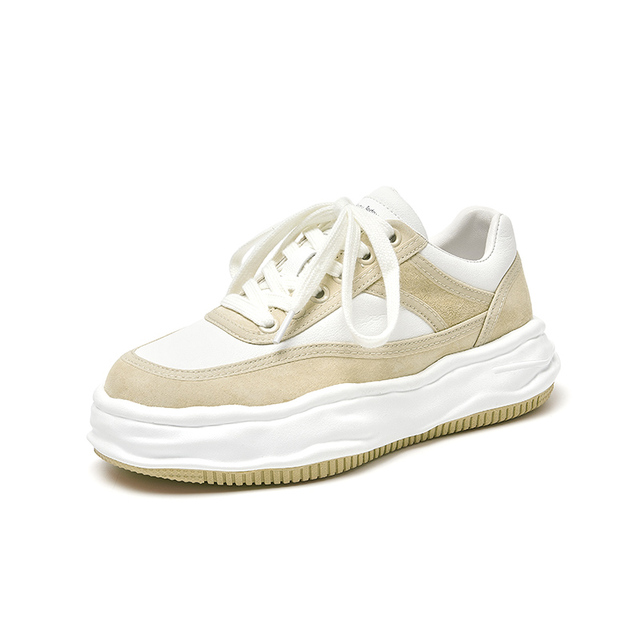 leather sneaker color apricot size 5 for women