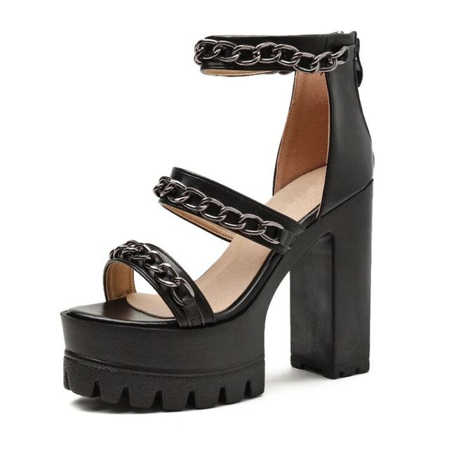 Gothic Sandal Color Black Size 8 for Women