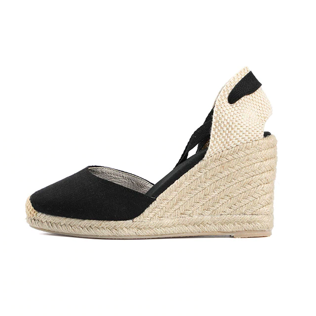 casual sandals color black size 7 for women
