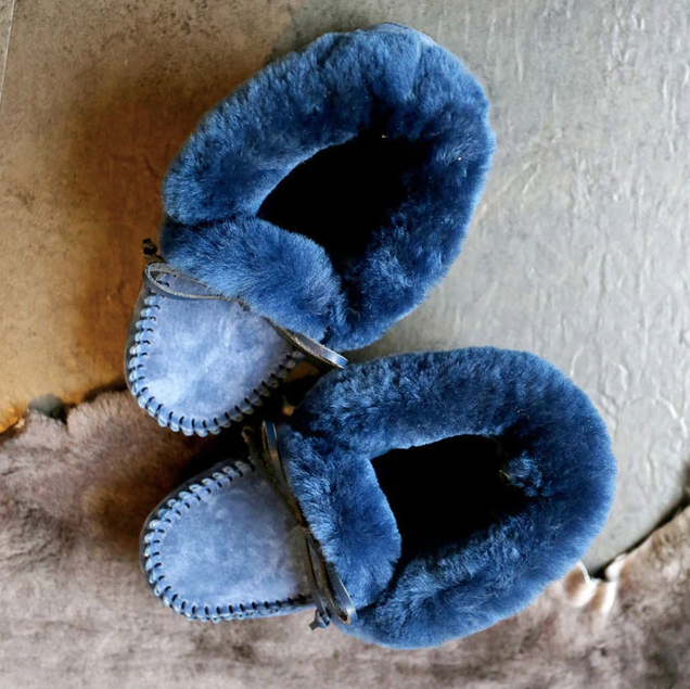 Winter Ankle Boots Color Blue Size 5.5 for Women