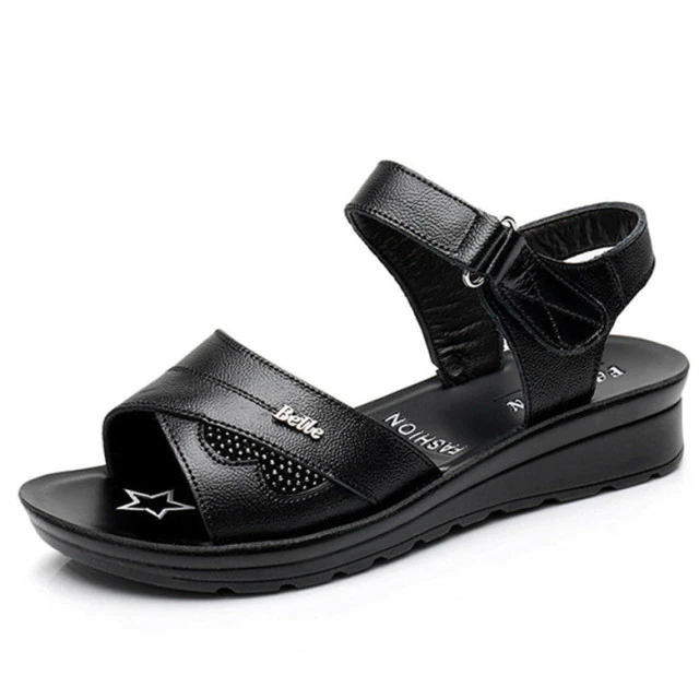 comfortable sandal color black size 6 for women