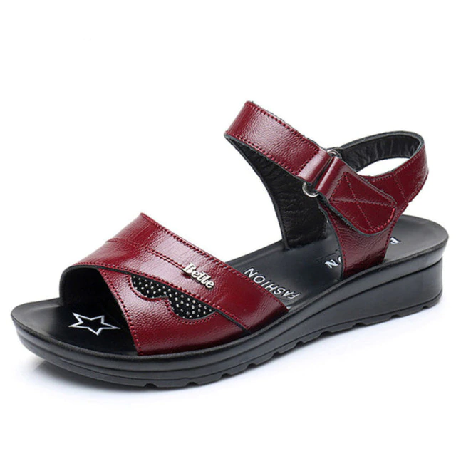 sandal color red size 5 for women