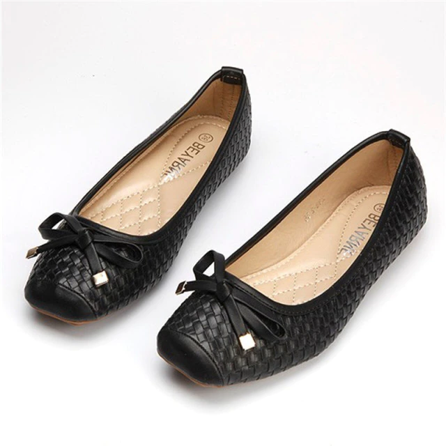 flat soft sole shoes color black size 5 for women