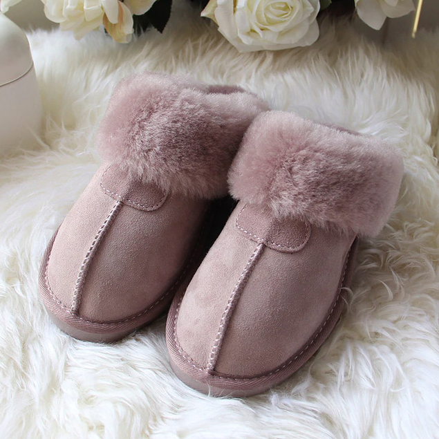 Comfortable Wool Slippers Color Pink Size 10 for Women