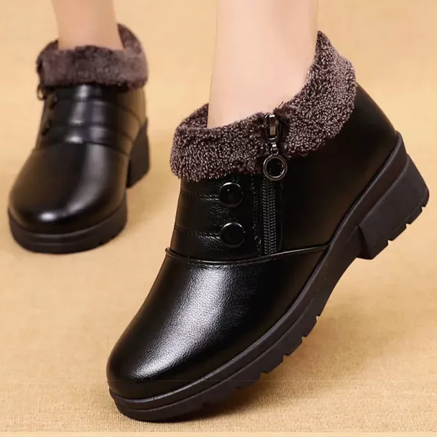 office winter booties color red size 9 for women
