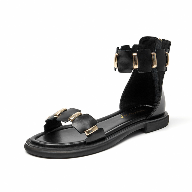 ankle sandals color black size 6.5 for women