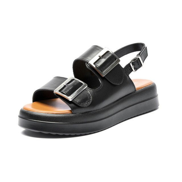 platform sandals color black size 5 for women