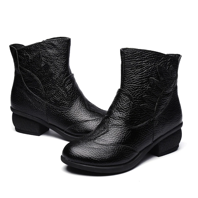 Autumn Ankle Boots Color Black Size 9 for Women