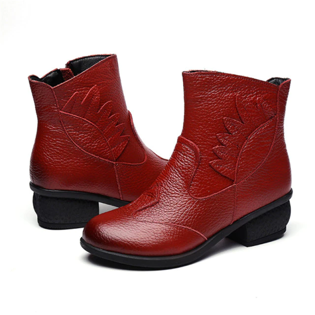 Winter Ankle Boots Color Red Size 6 for Women