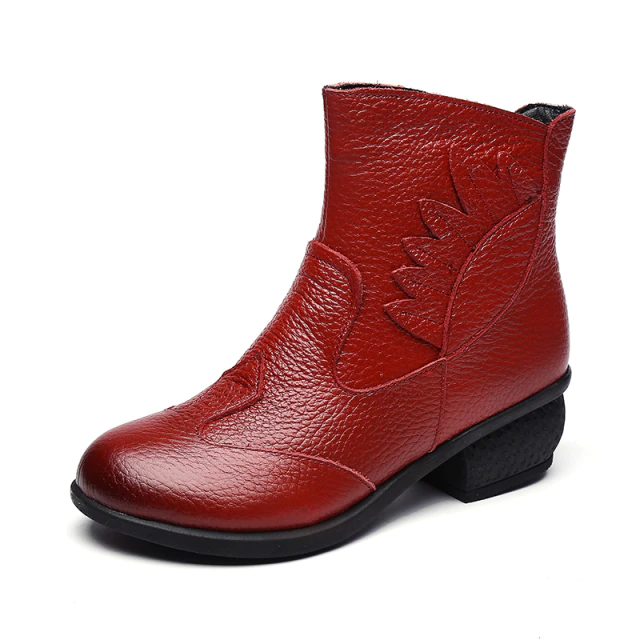 Ankle Boots Color Red Size 5.5 for Women