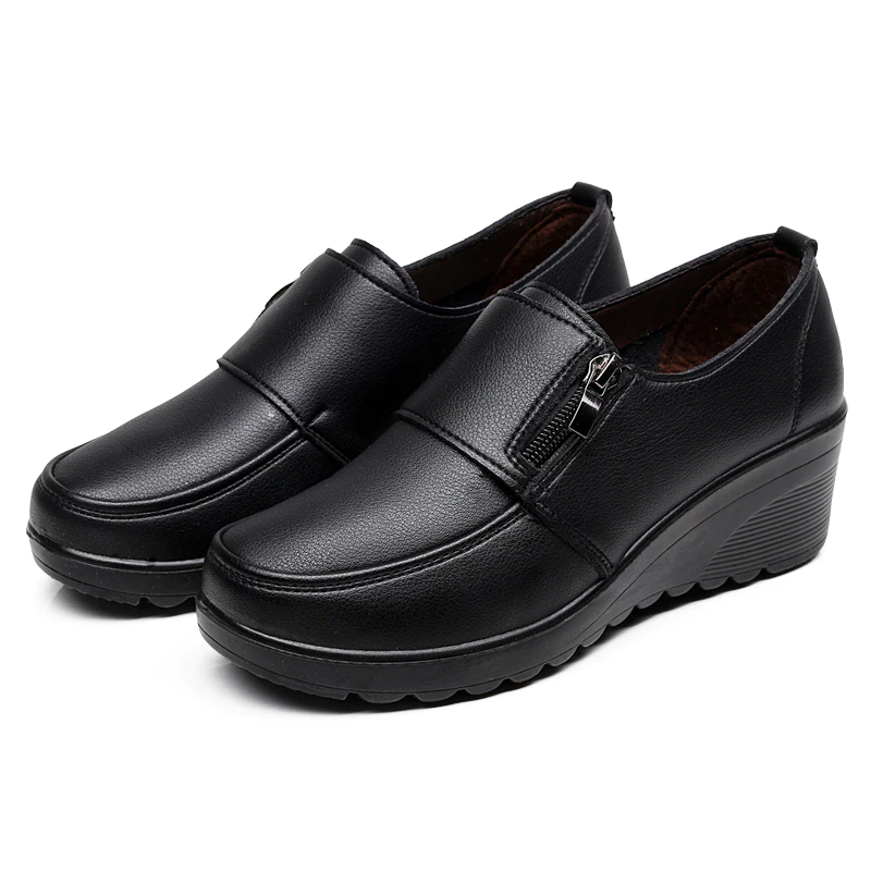 wedges platform shoes color black size 5 for women