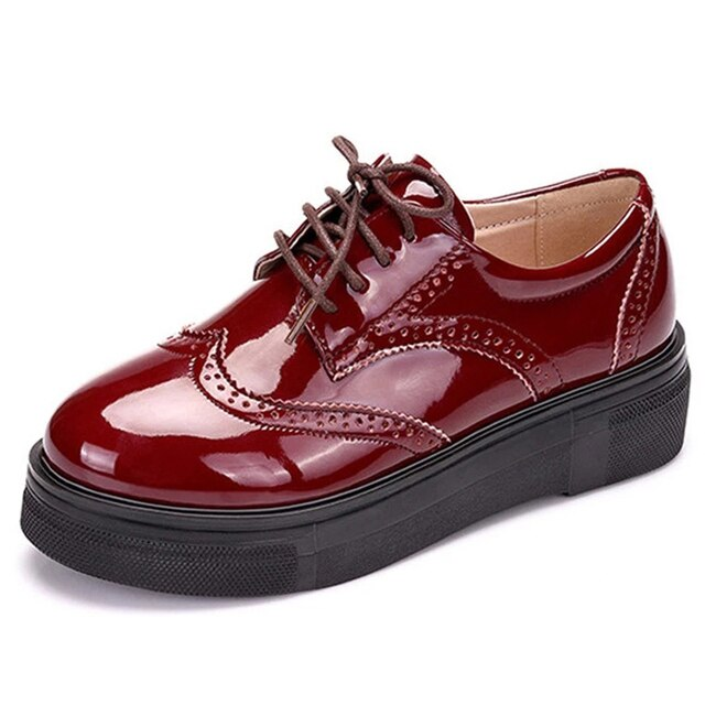 oxford shoes color red size 5 for women