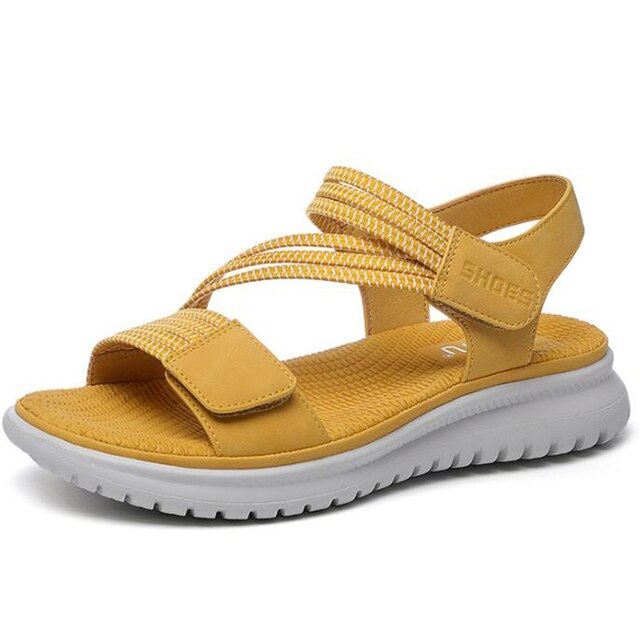 back strap sandals color yellow size 7 for women