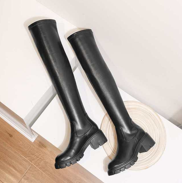 Over The Knee Boots Color Black Size 5.5 for Women 