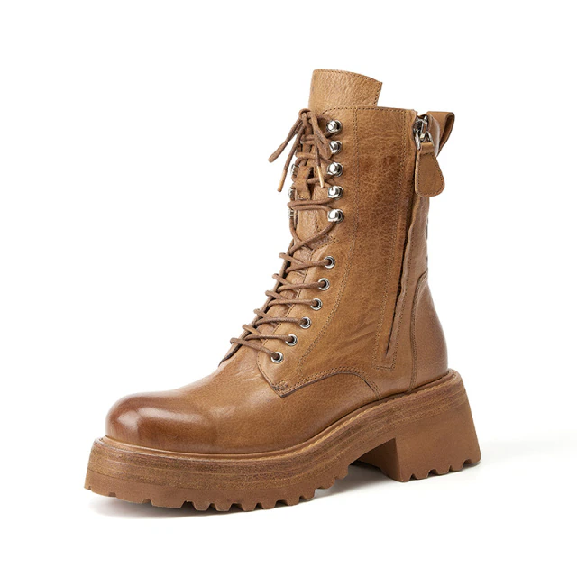 platform boots color brown size 7 for women