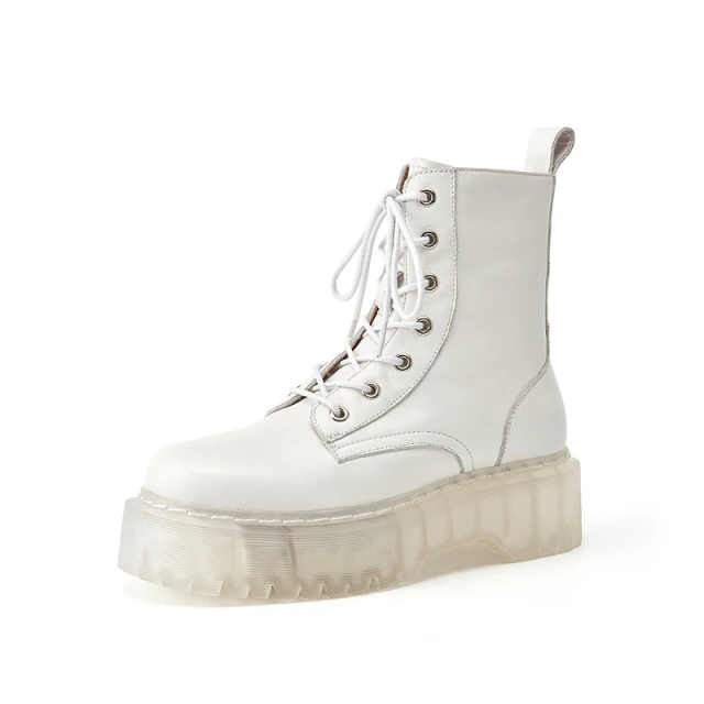 Platform Boots Color White Size 8.5 for Women