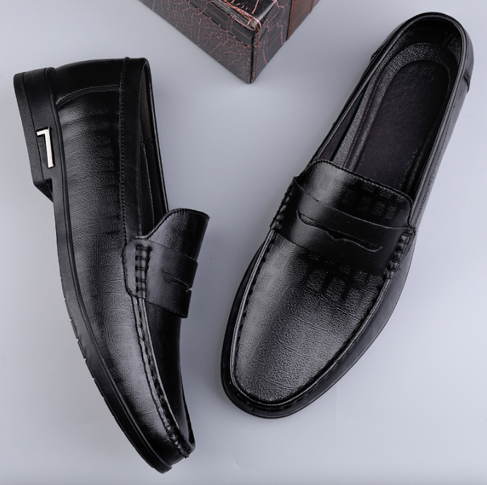 slip on loafer shoes color black size 6.5 for men