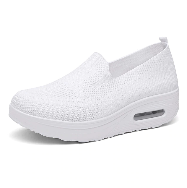  slip on platform shoes color white size 8 for women