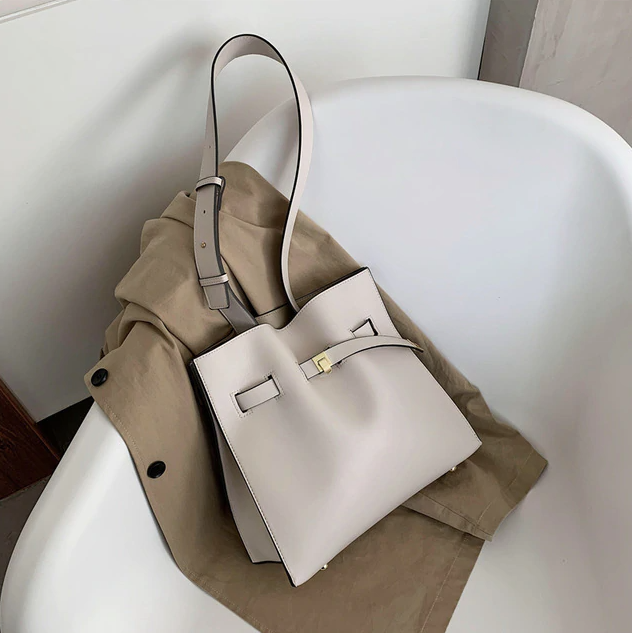 casual handbag color beige medium for women