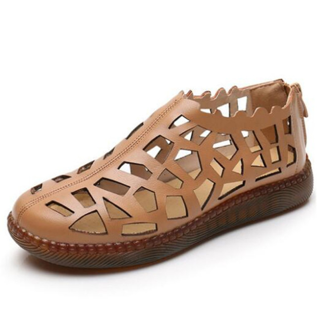 comfortable sandals color apricot size 7 for women
