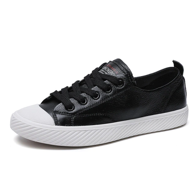 Marley Women's Leather Flat Black Sneaker