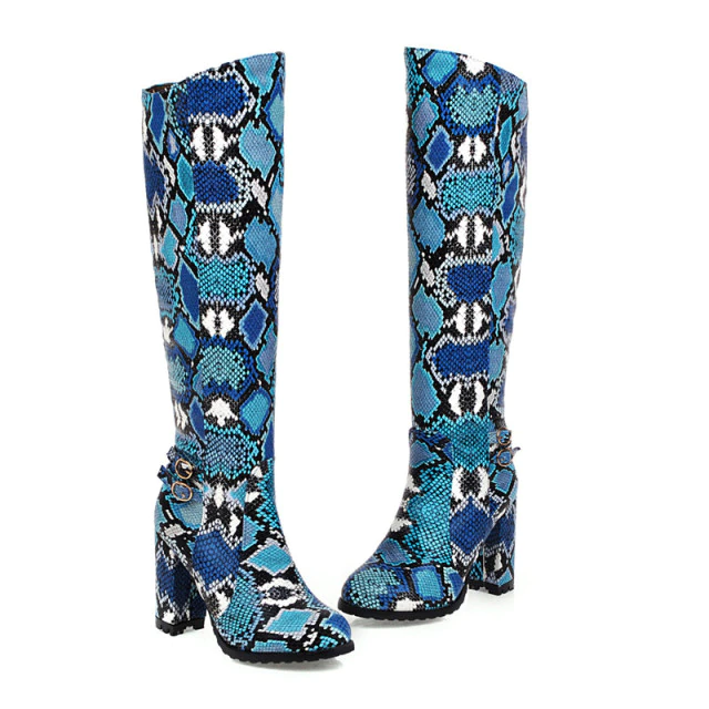 Knee High Boots Color Blue Size 9 for Women
