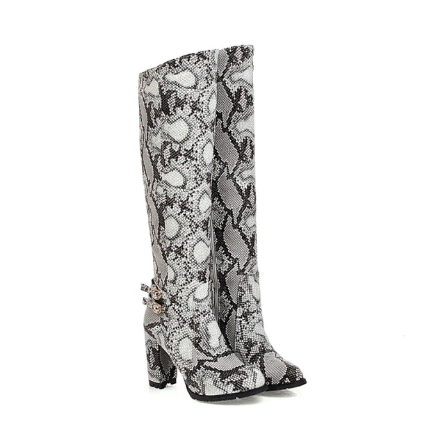 Knee High Boots Color Gray Size 8 for Women
