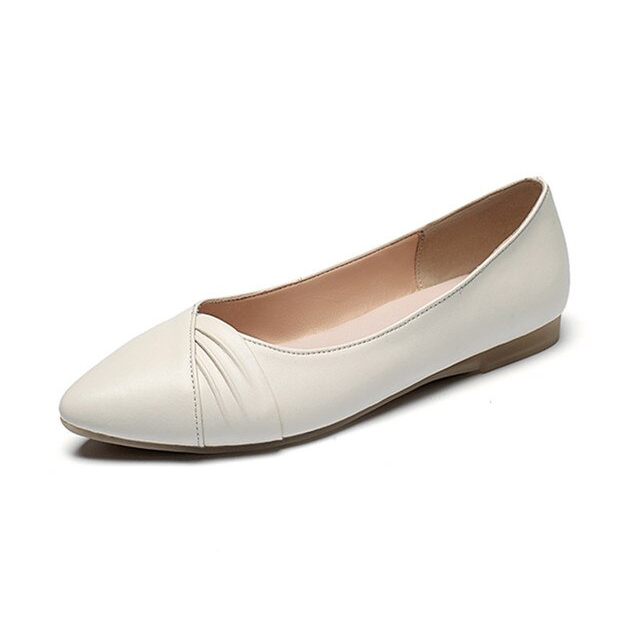Casual Flat Shoes Color Beige Size 6 for women