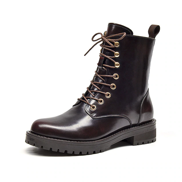 leather boots color brown size 5 for women