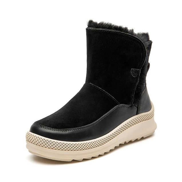 platform snow boots color black sise 6 for women