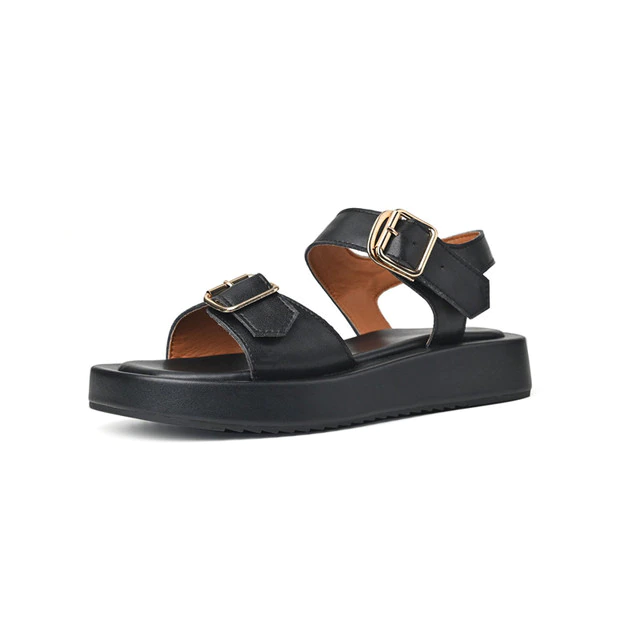 Flat Sandal Color Black Size 8 for Women