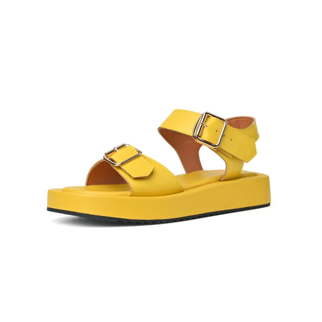 Flat Sandal Color Yellow Size 5.5 for Women