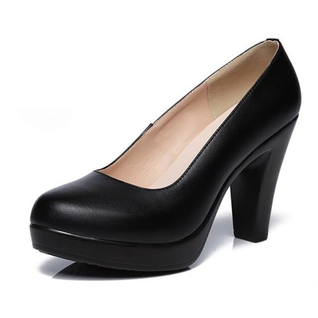 round toe pumps shoes color black 6 for women