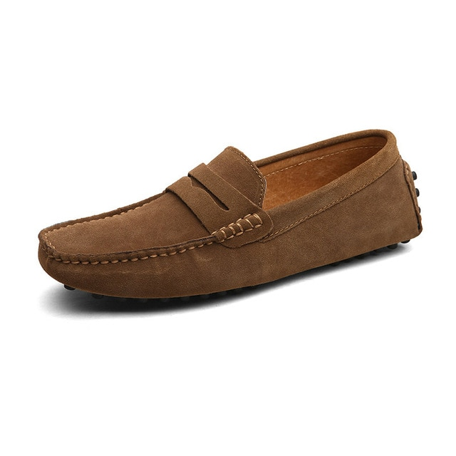 dress loafer shoes color khaki size 7.5 for men
