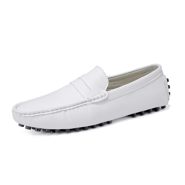 slip on loafer shoes color white size 9.5 for men