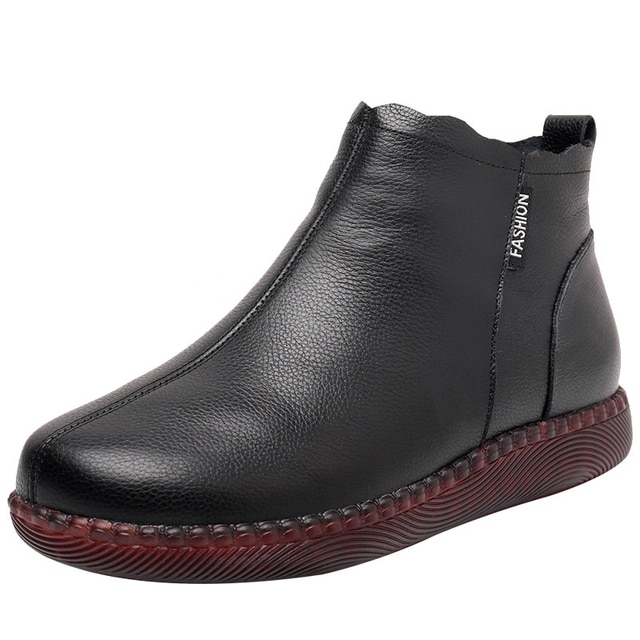 winter ankle boots color black size 8 for women