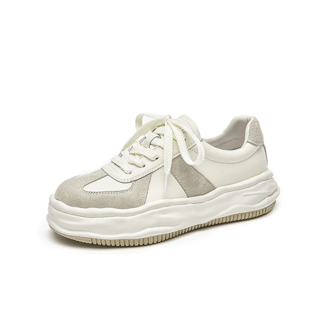 Leather Sneaker Color Beige Size 8.5 for Women