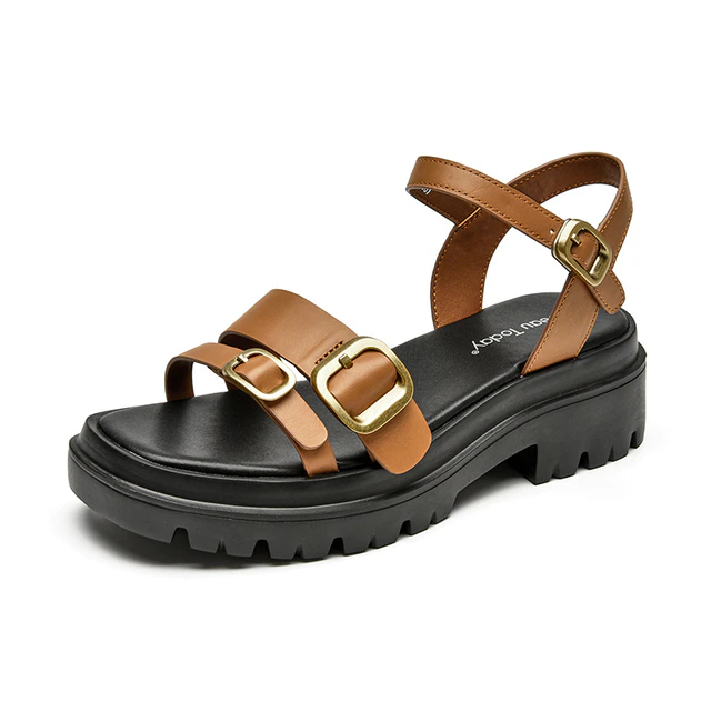 platform sandal color coffee size 6 for women