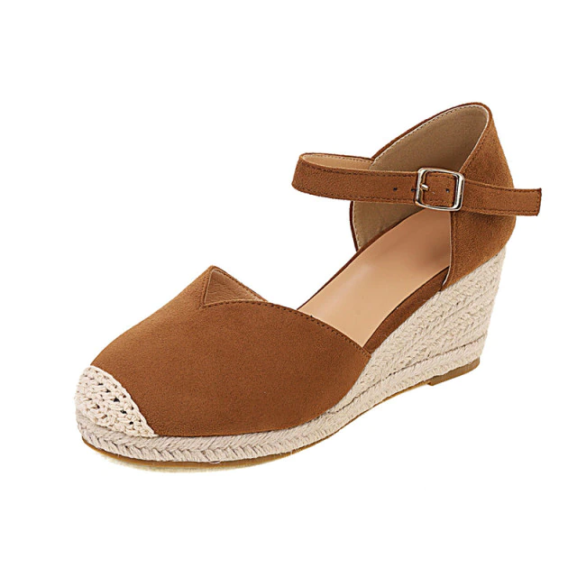 wedges sandals color brown size 6 for women