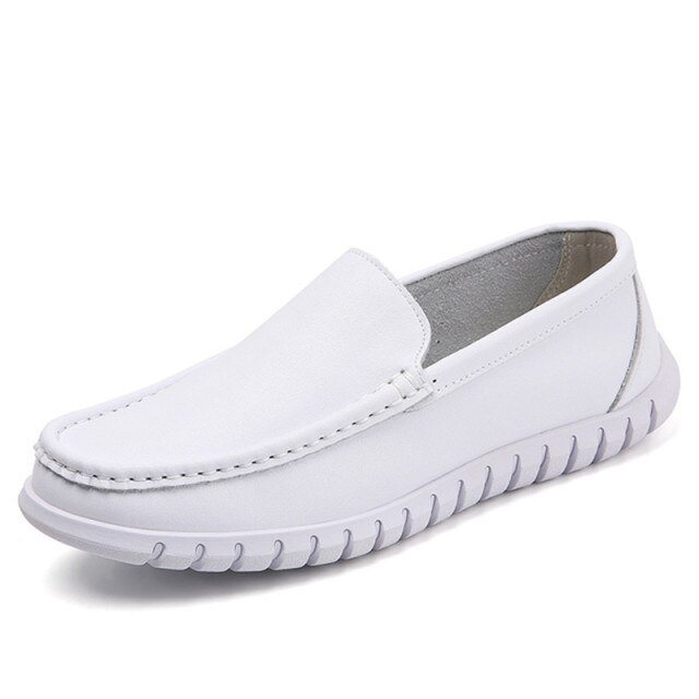 leather loafer color white size 5.5 for men