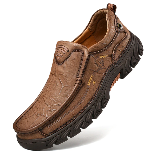 leather slip on shoes color coffee size 7 for women