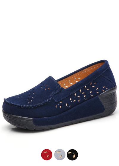 platform loafers shoes color blue size 9 for women