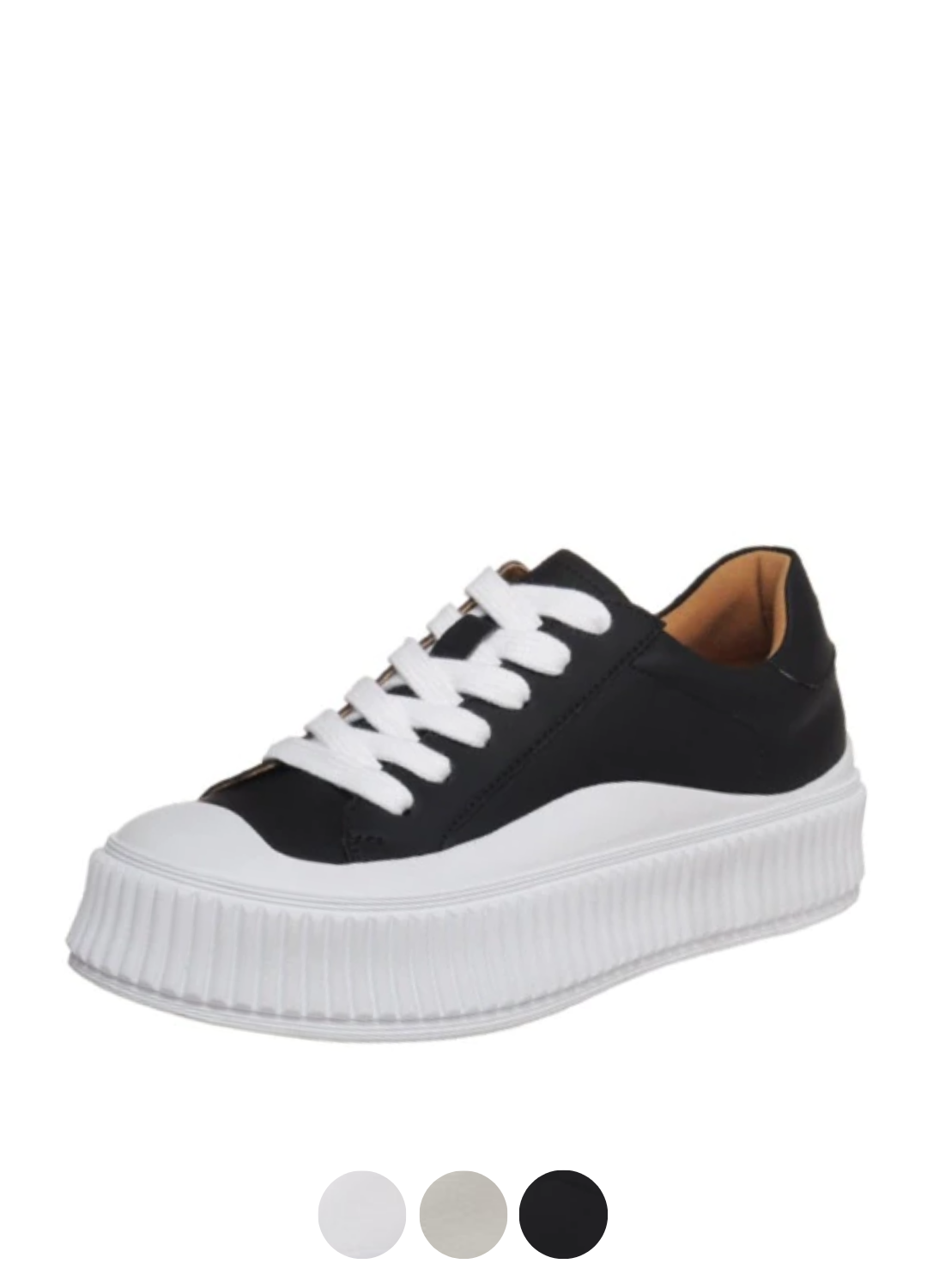 Mardin Women's Flat Leather Platform Black Sneaker