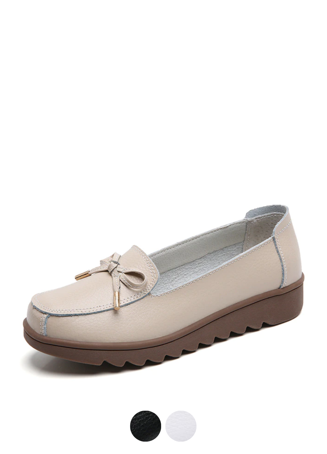 Alfonsina Women's Leather Slip-On Platform Loafer Shoes