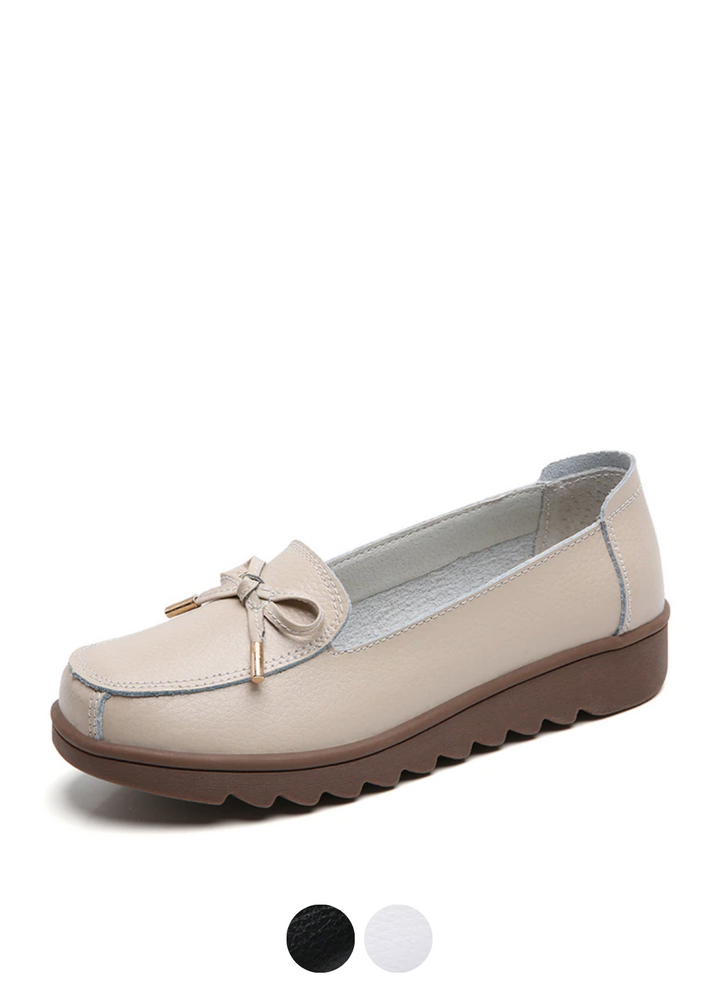 Alfonsina Women's Leather Slip-On Platform Loafer Shoes