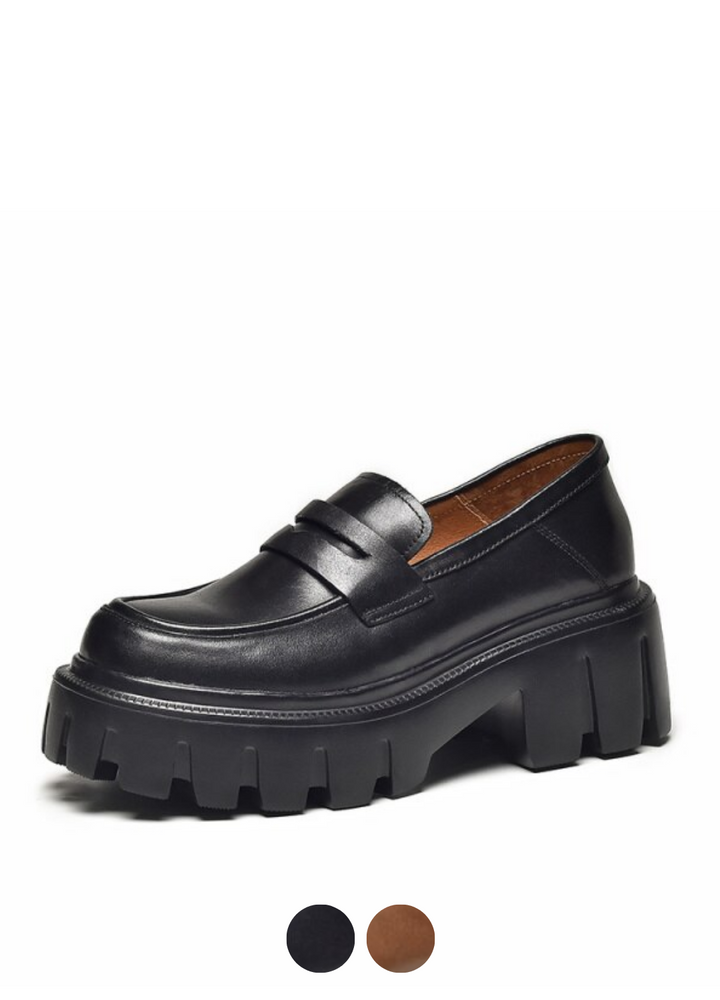 USS Shoes Borys Women's Leather Platform Loafer Shoes
