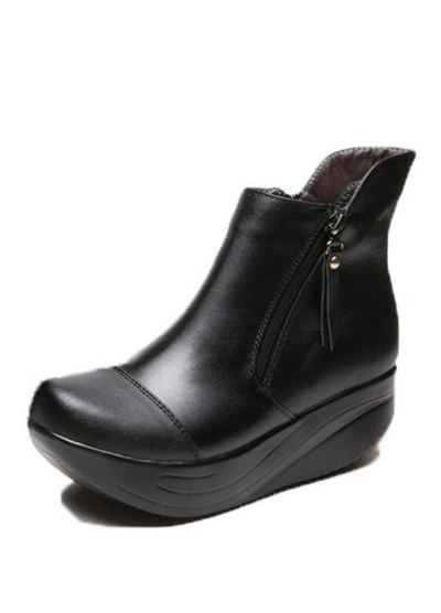 zip boots color black size 5 for women
