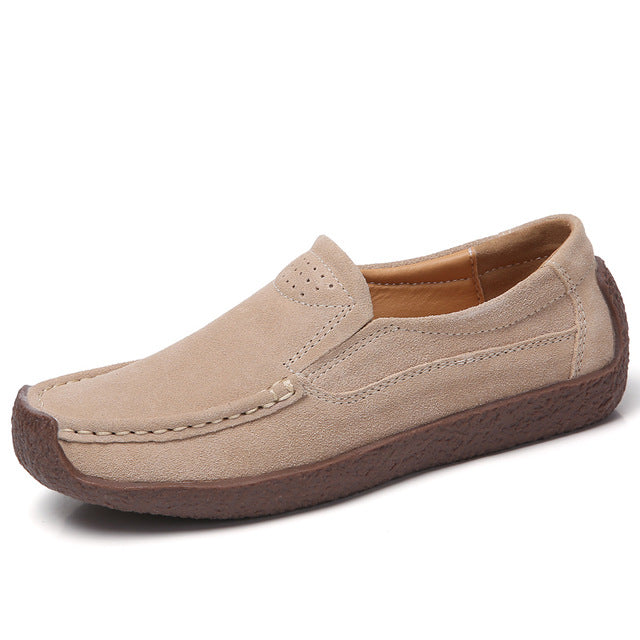 anti slip loafer shoes color apricot size 8.5 for women