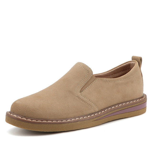 slip-on loafer shoes color khaki size 5 for women