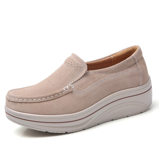 Platform Shoes Color Beige Size 6 for Women